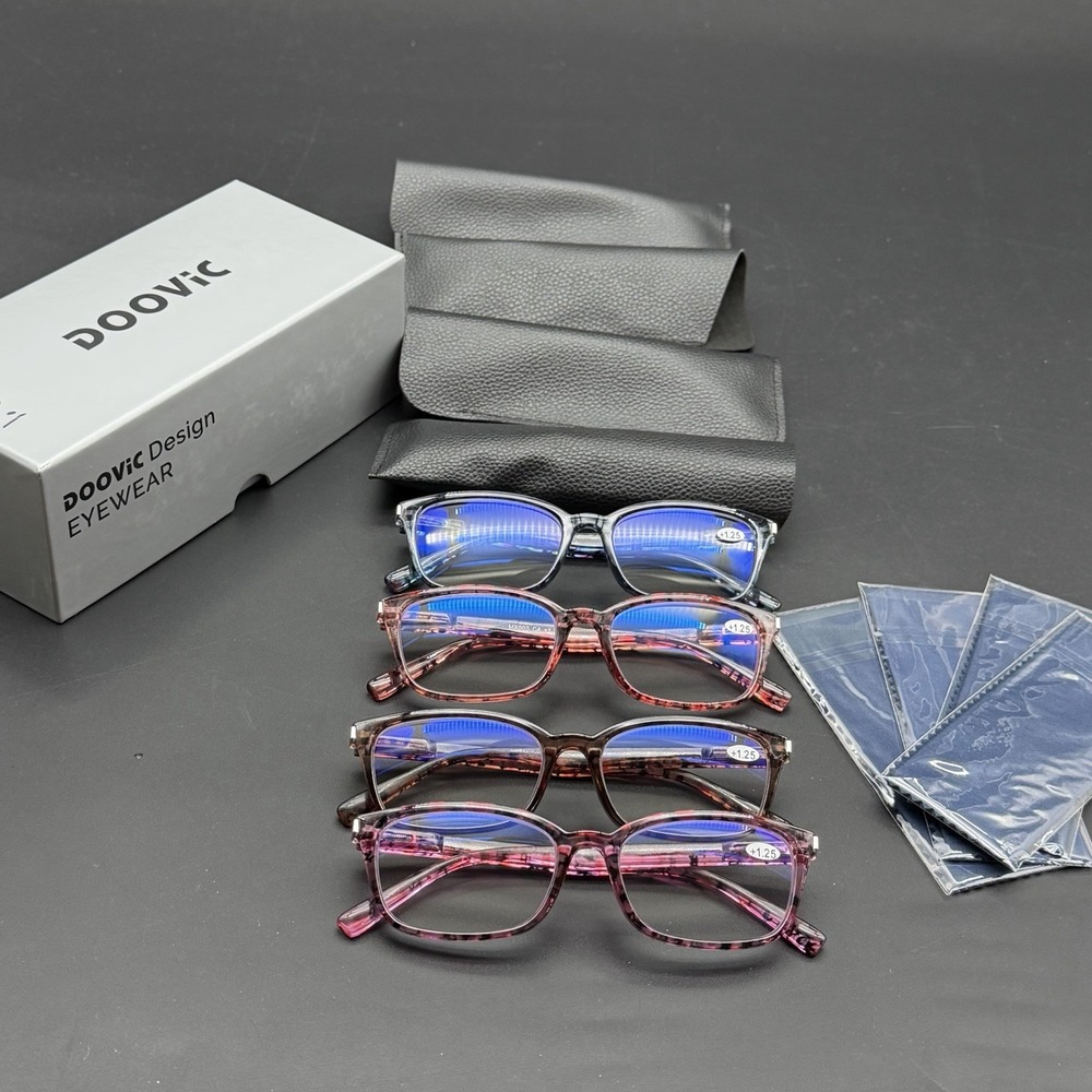 DOOViC Women Reading Glasses 1.25 Strength 4 Pack Clear Lens Readers New In Box